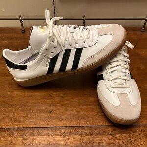 NWOT Adidas Samba Black and White with Gum Sole - Men’s Size 12